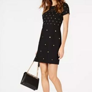 Michael Kors Womens Studded Sheath Dress Black